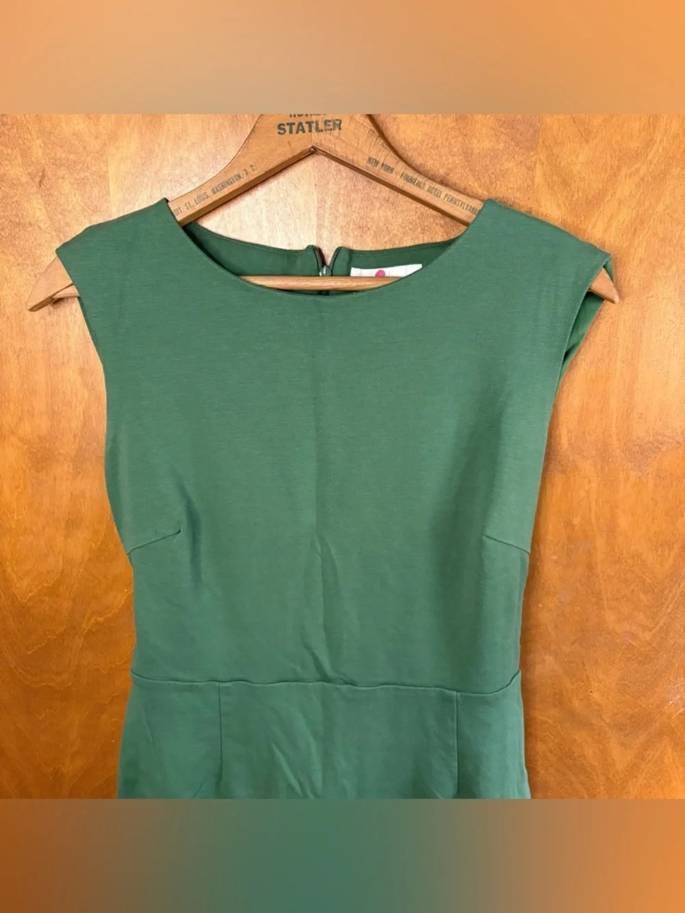 Boden Jessica Ponte Knit Green Tie Waist Sheath Dress 10 Work Office Career Mod - Picture 4 of 15